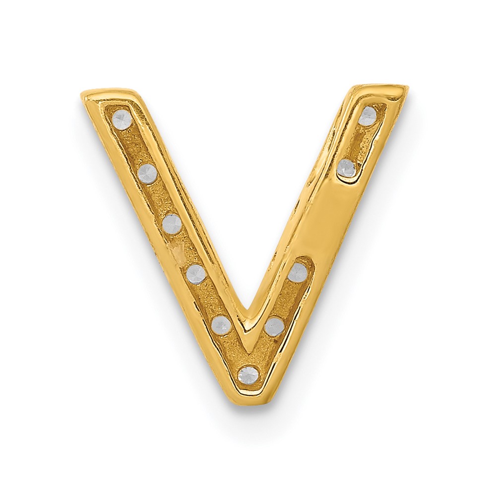 14K  Diamond Letter V Initial Charm (PM5221V-010-YA)