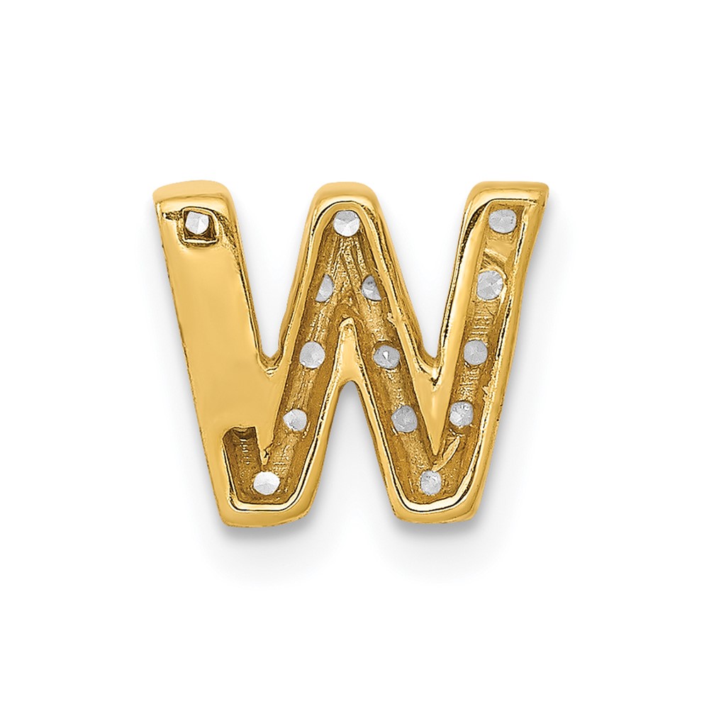 14K  Diamond Letter W Initial Charm (PM5221W-016-YA)