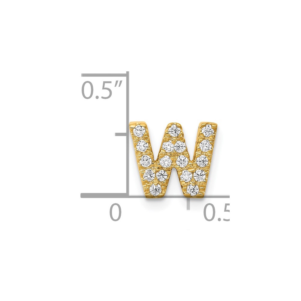 14K  Diamond Letter W Initial Charm (PM5221W-016-YA)