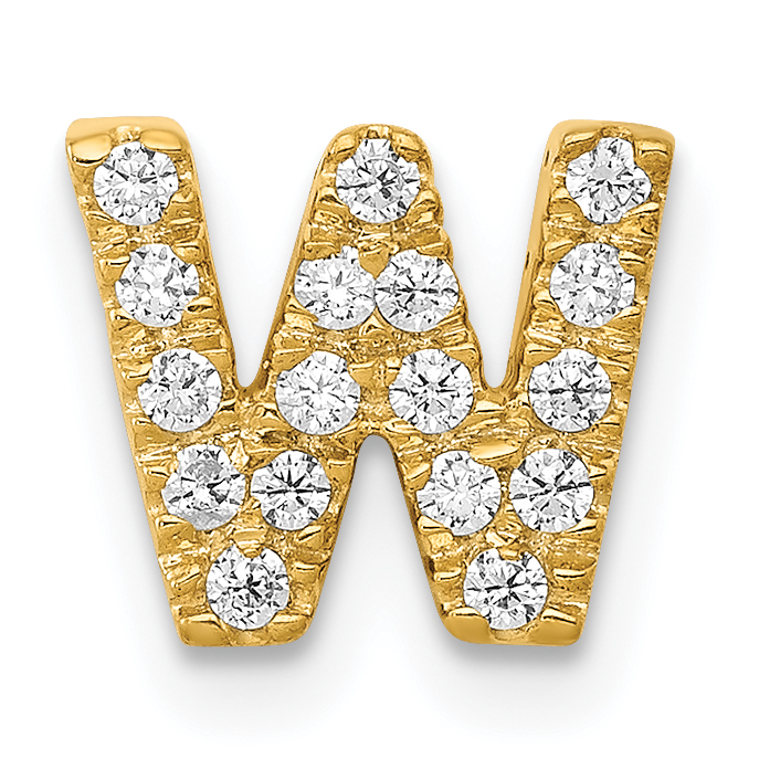 14K  Diamond Letter W Initial Charm (PM5221W-016-YA)