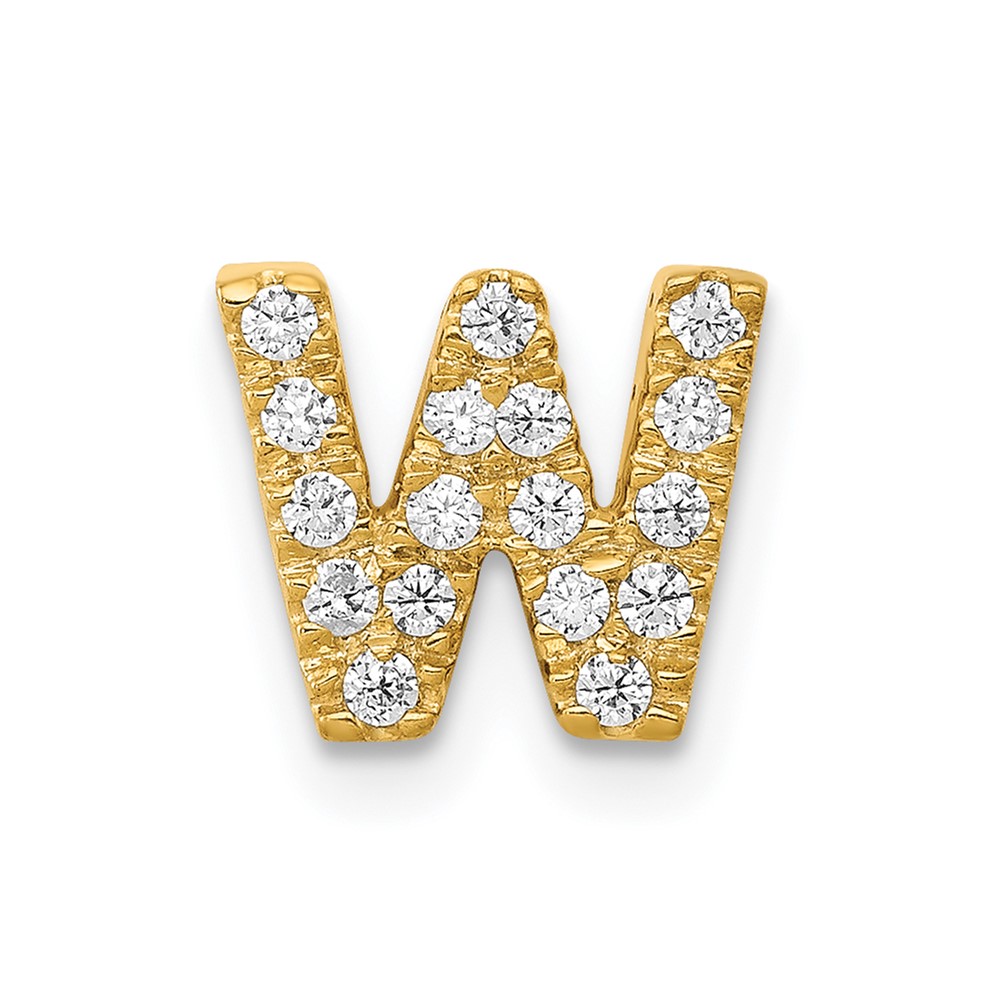 14K  Diamond Letter W Initial Charm (PM5221W-016-YA)