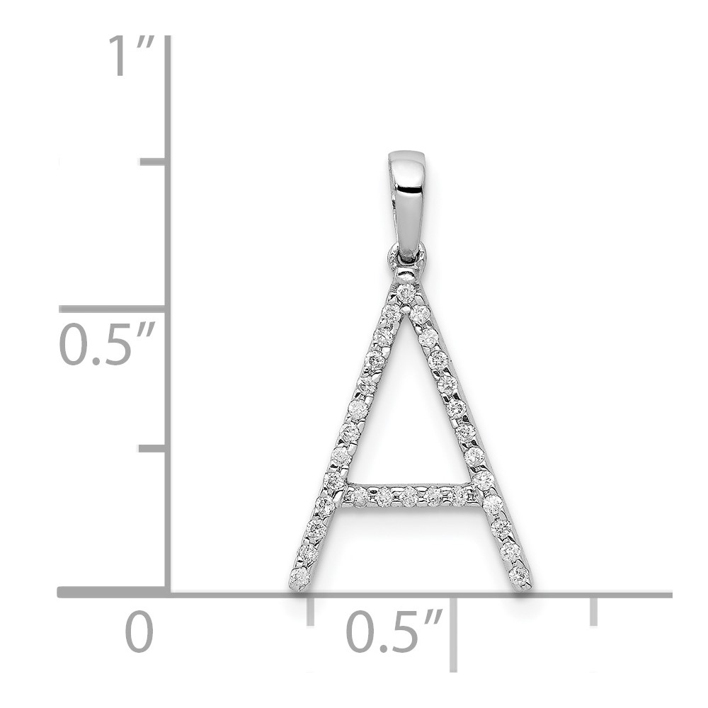14K White Gold Diamond Letter A Initial Pendant (PM5222A-010-WA)