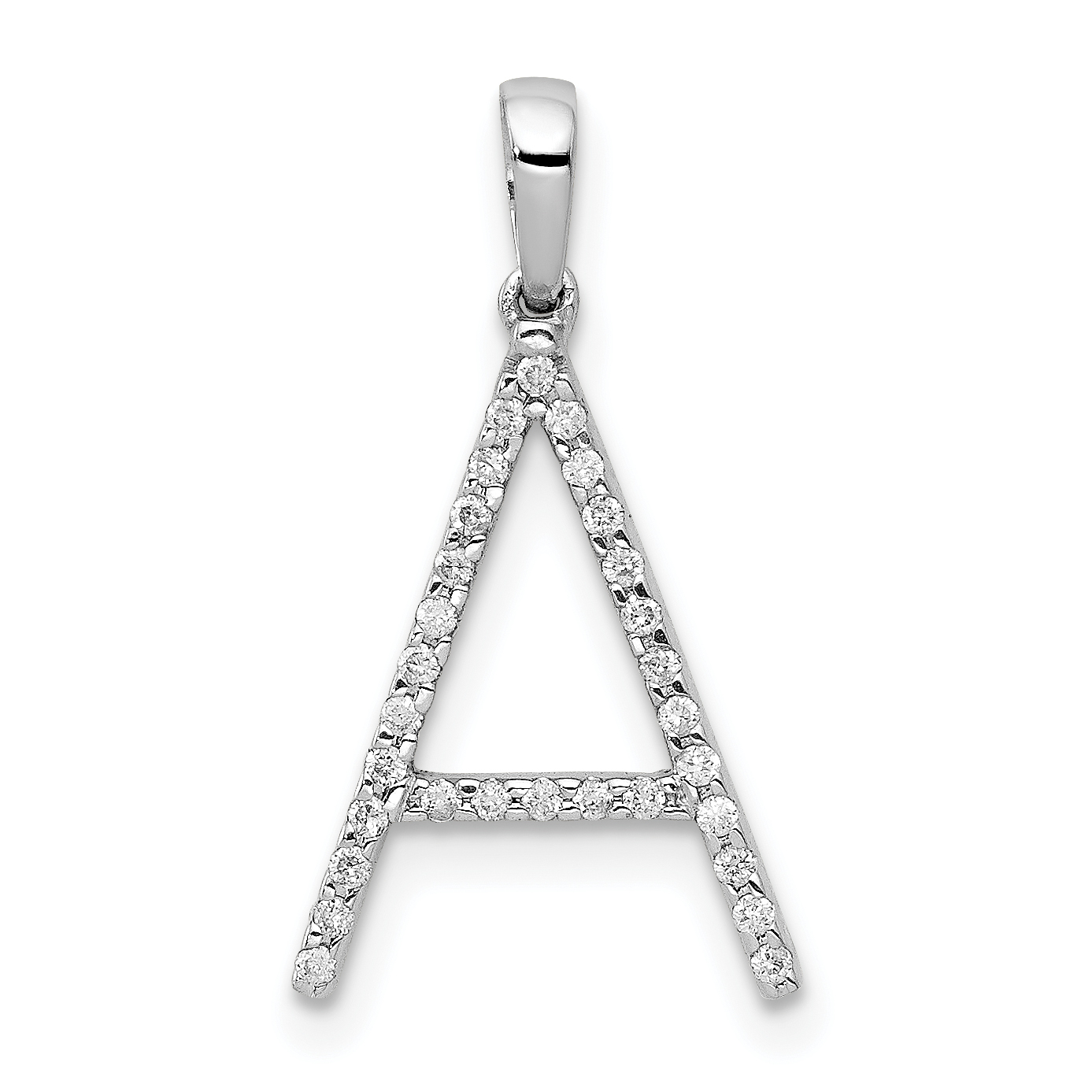 14K White Gold Diamond Letter A Initial Pendant (PM5222A-010-WA)