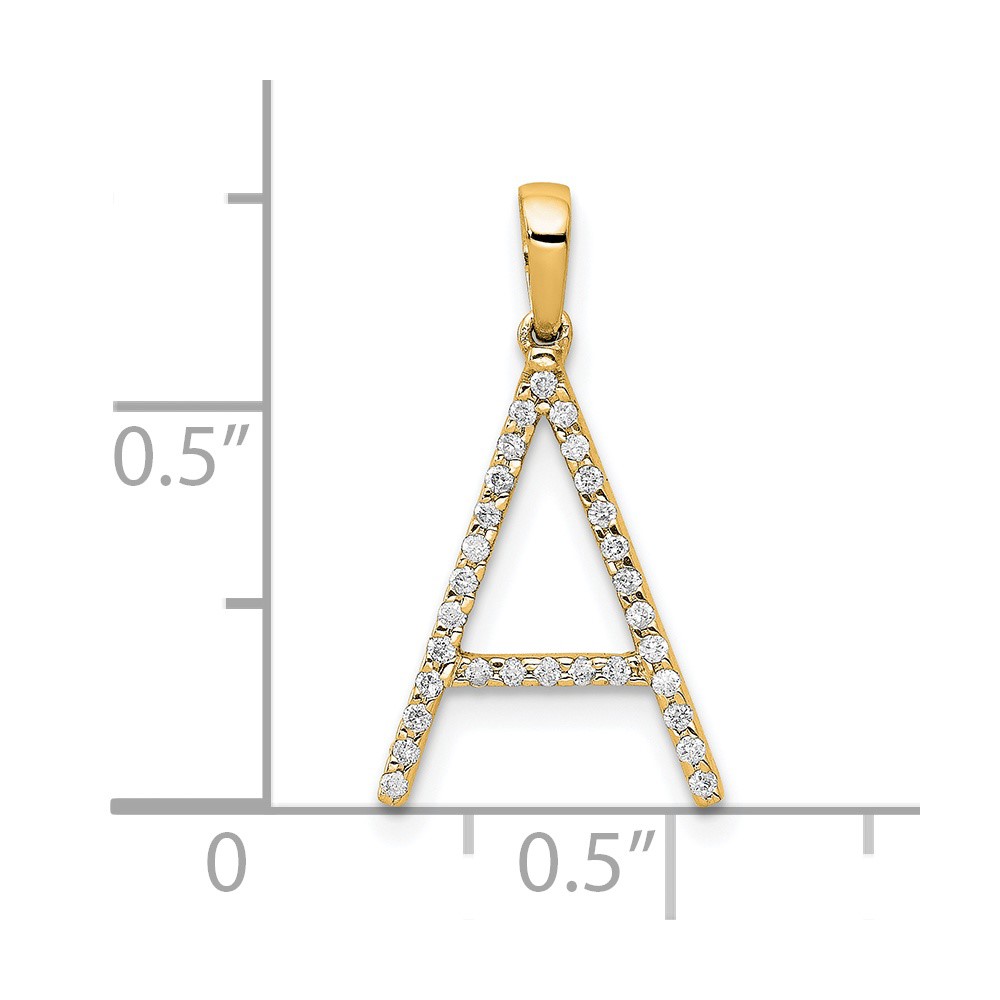 14K Diamond Letter A Initial Pendant (PM5222A-010-YA)