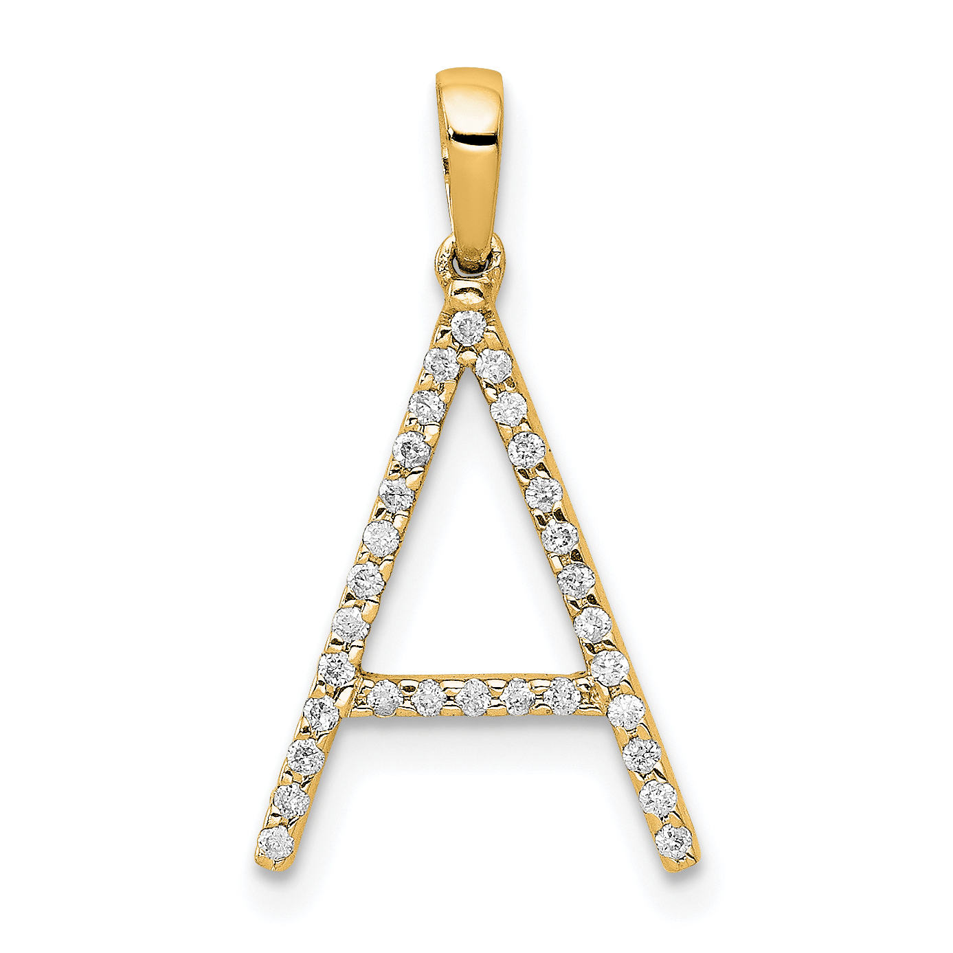 14K Diamond Letter A Initial Pendant (PM5222A-010-YA)