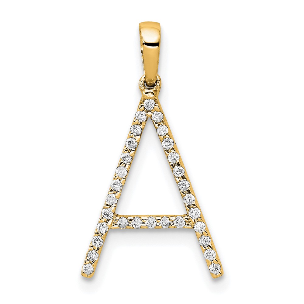 14K Diamond Letter A Initial Pendant (PM5222A-010-YA)