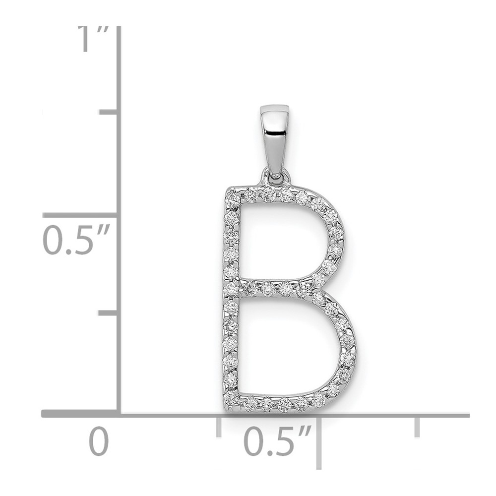14K White Gold Diamond Letter B Initial Pendant (PM5222B-013-WA)