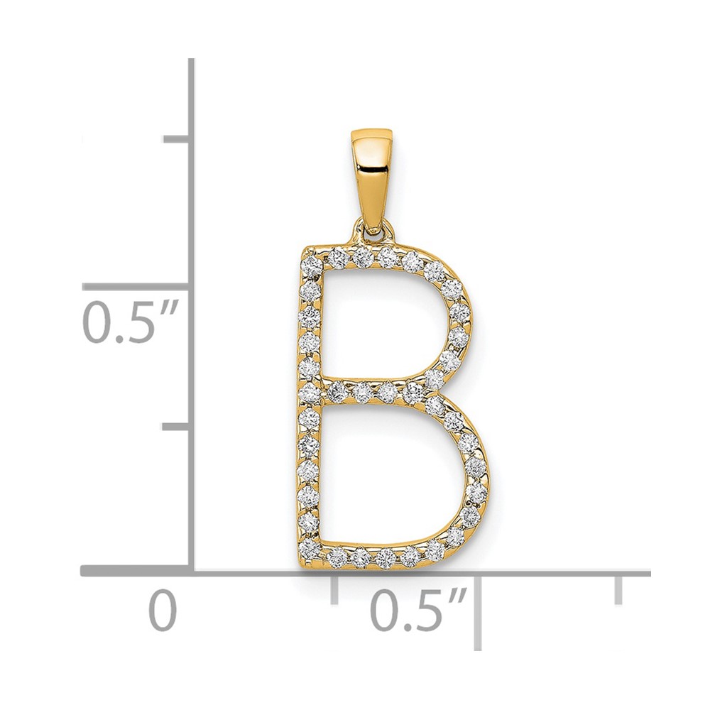 14K Diamond Letter B Initial Pendant (PM5222B-013-YA)