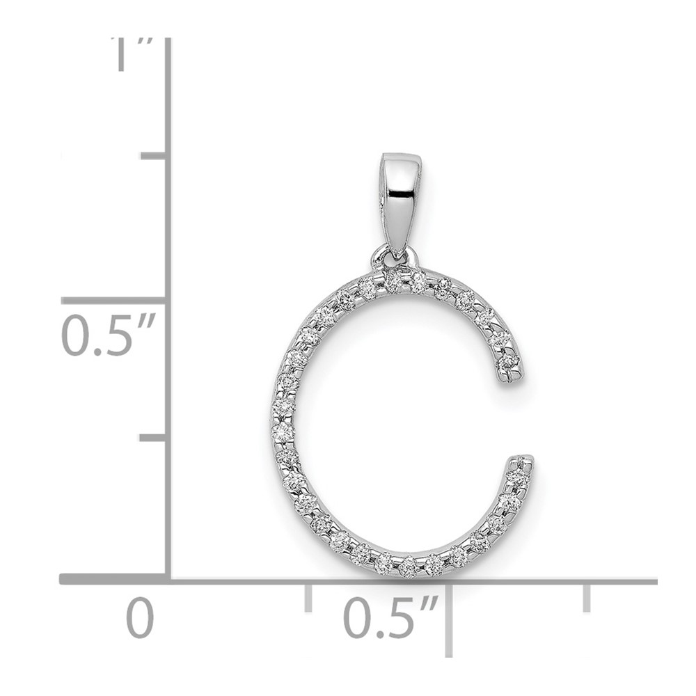 14K White Gold Diamond Letter C Initial Pendant (PM5222C-010-WA)