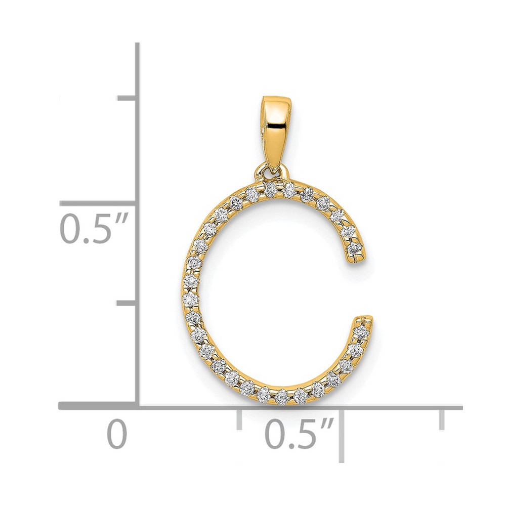 14K Diamond Letter C Initial Pendant (PM5222C-010-YA)