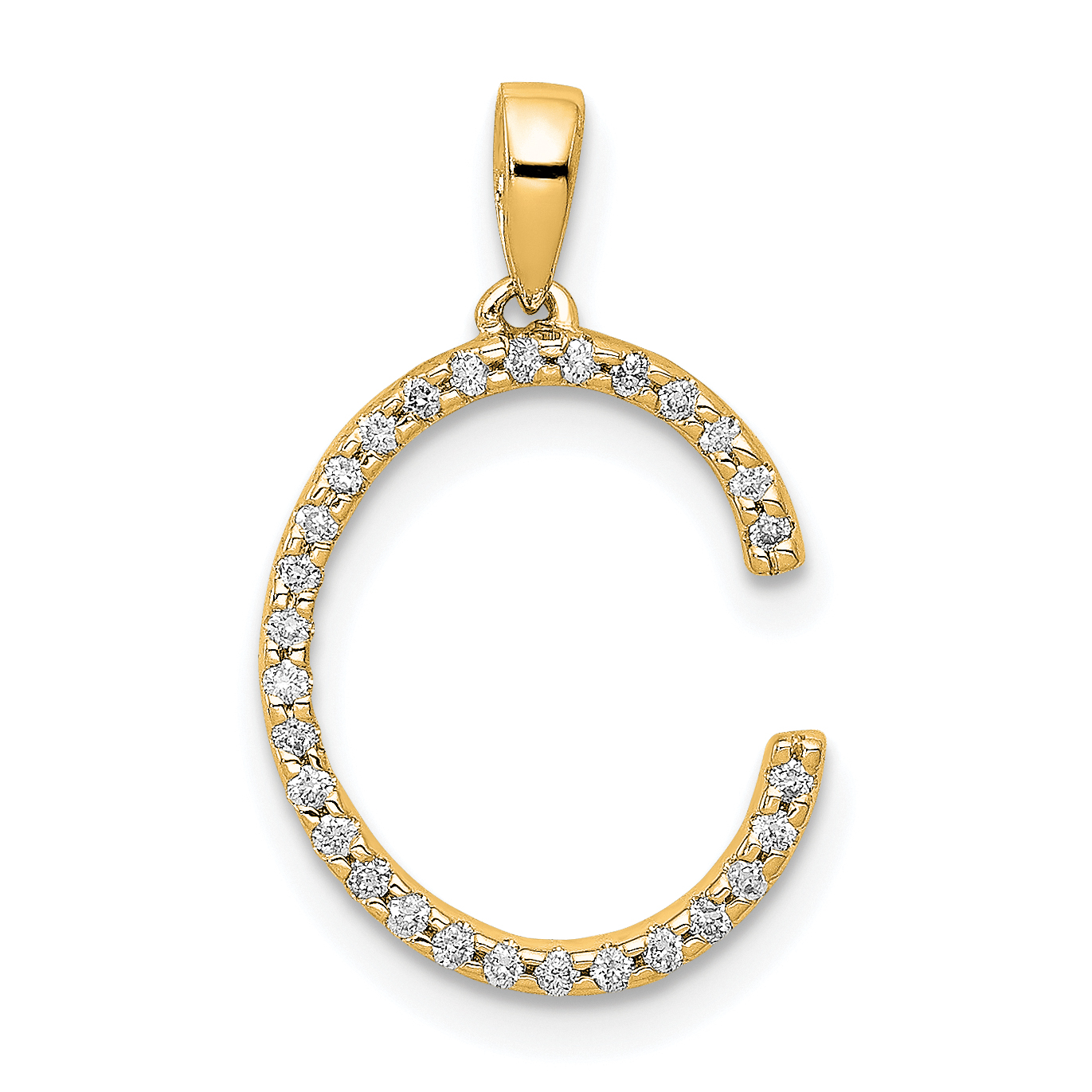 14K Diamond Letter C Initial Pendant (PM5222C-010-YA)