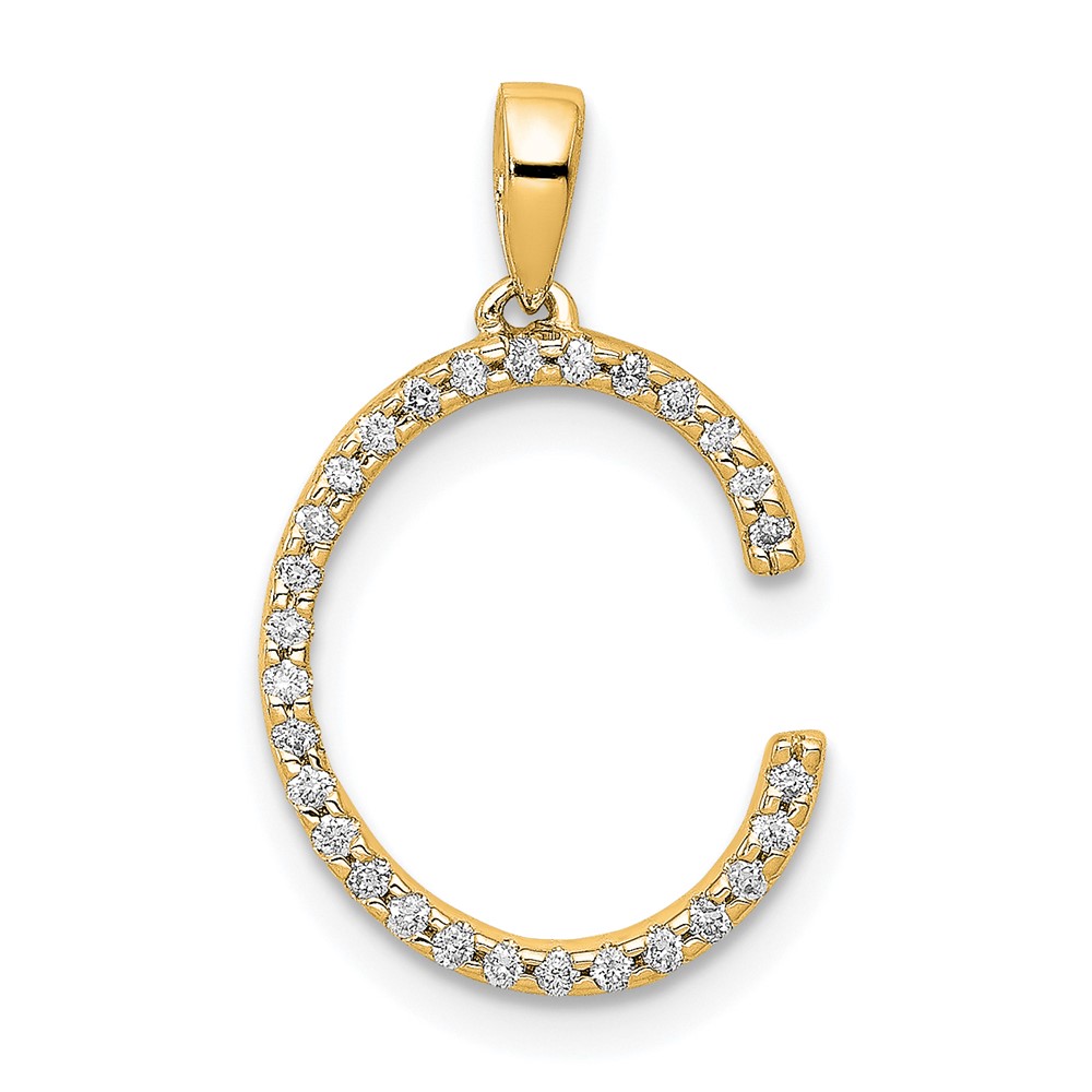 14K Diamond Letter C Initial Pendant (PM5222C-010-YA)