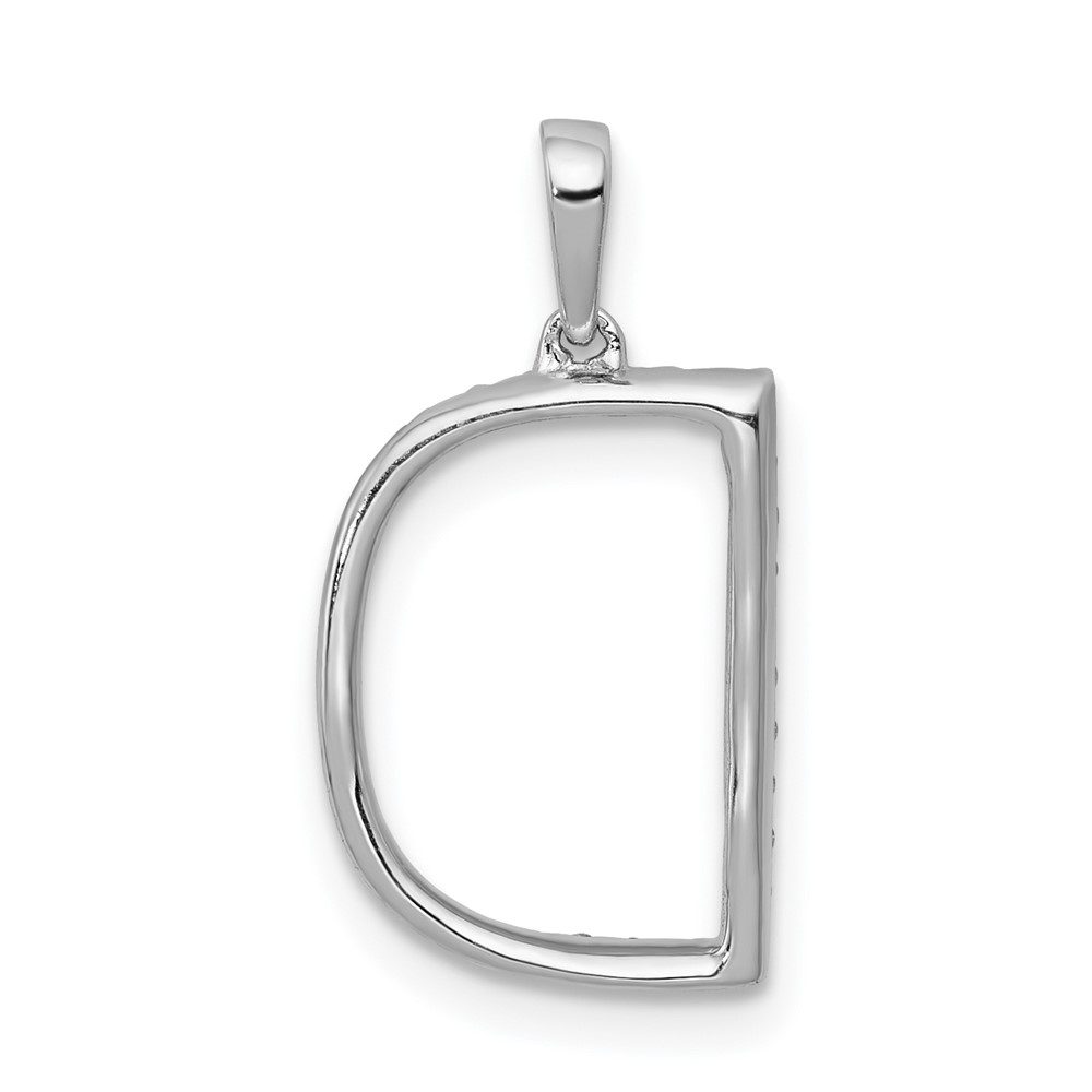 14K White Gold Diamond Letter D Initial Pendant (PM5222D-010-WA)