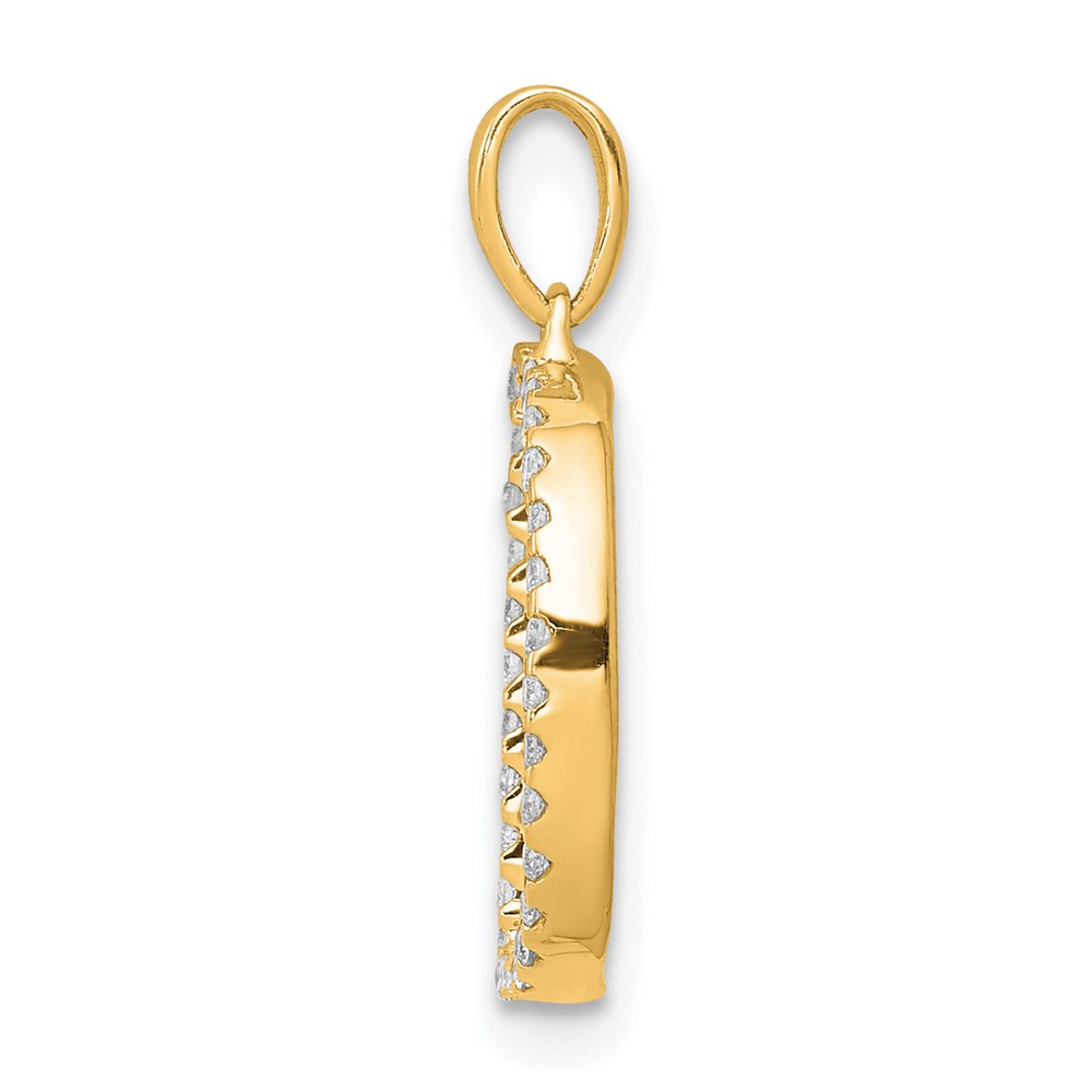14K Diamond Letter D Initial Pendant (PM5222D-010-YA)