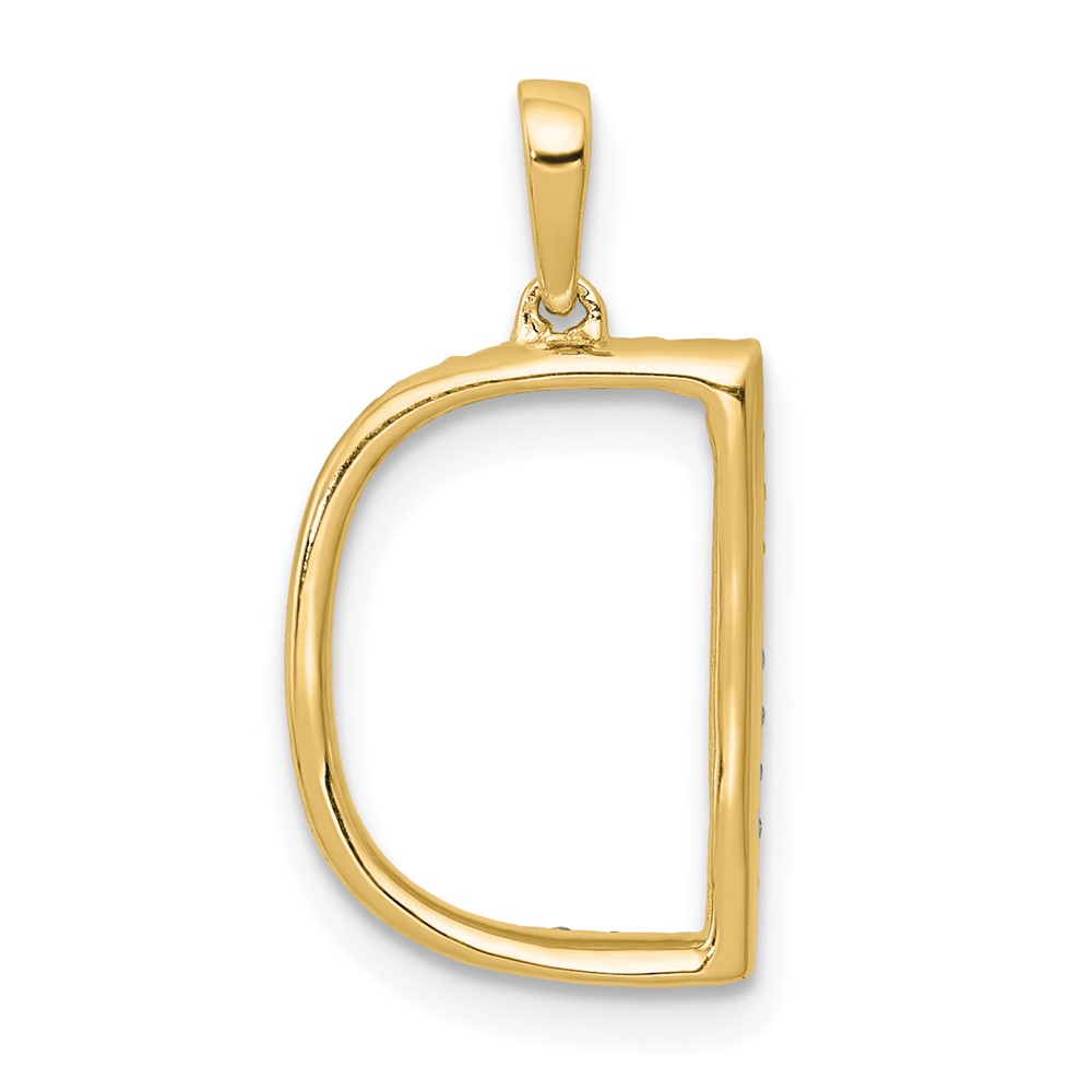 14K Diamond Letter D Initial Pendant (PM5222D-010-YA)