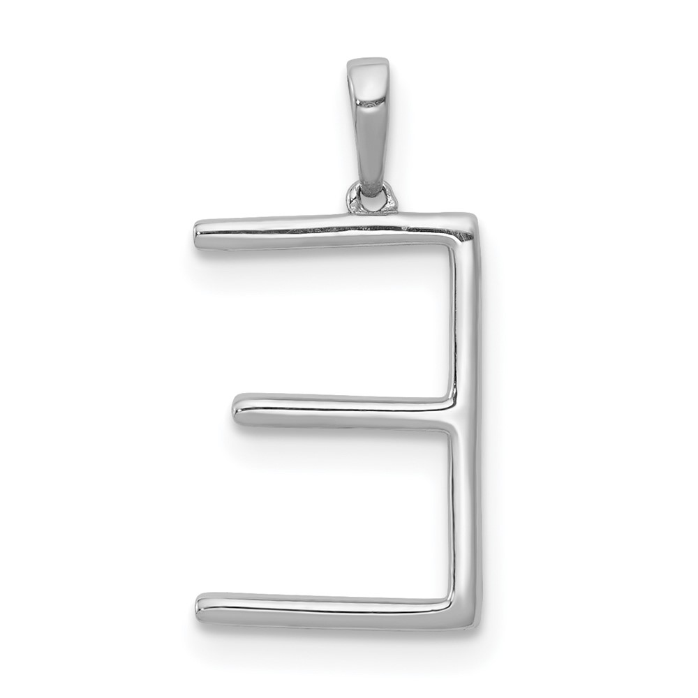 14K White Gold Diamond Letter E Initial Pendant (PM5222E-010-WA)