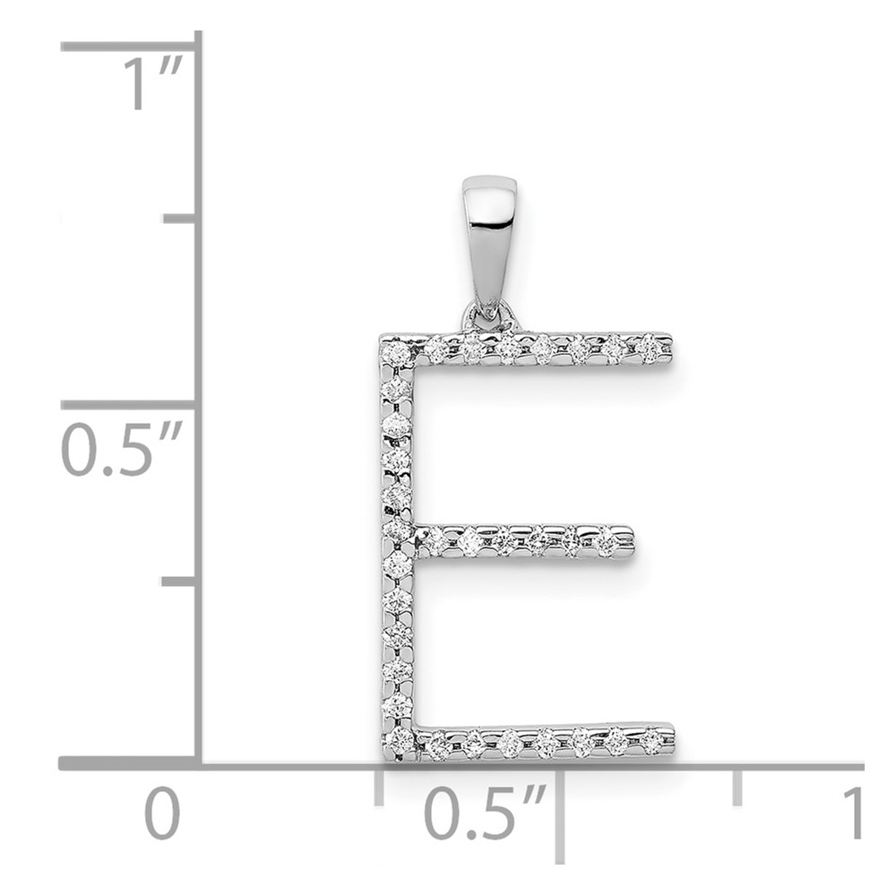 14K White Gold Diamond Letter E Initial Pendant (PM5222E-010-WA)