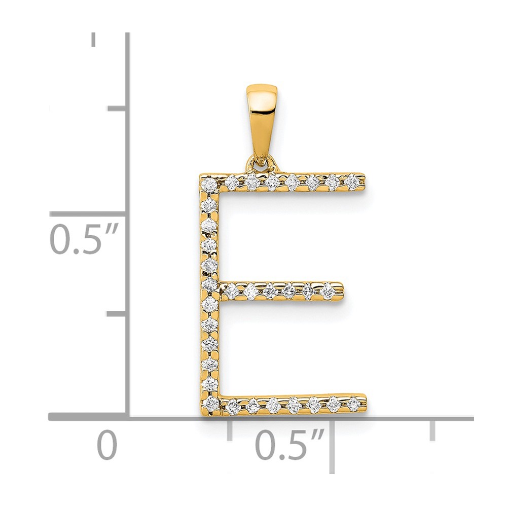 14K Diamond Letter E Initial Pendant (PM5222E-010-YA)