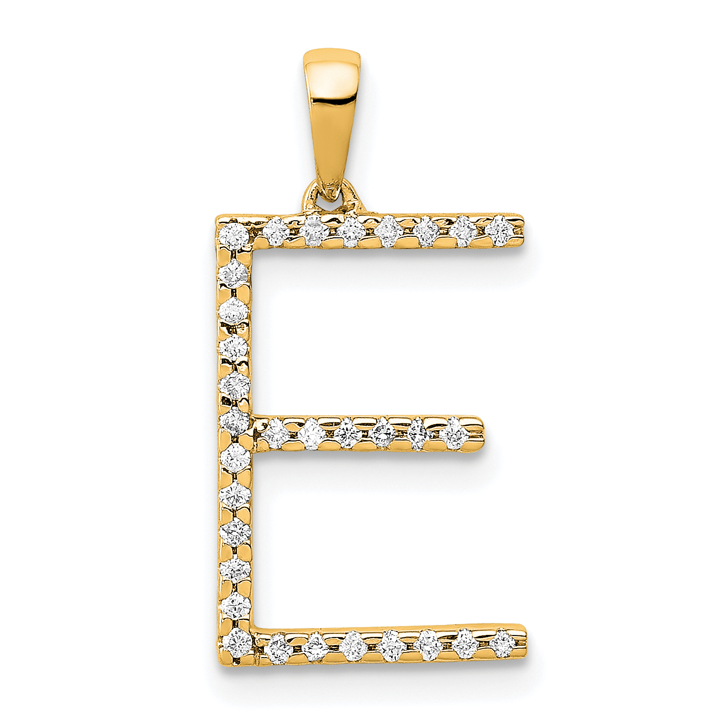 14K Diamond Letter E Initial Pendant (PM5222E-010-YA)