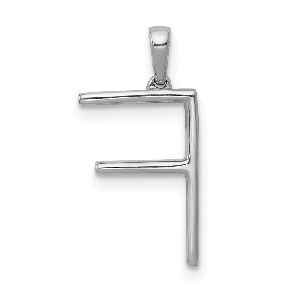 14K White Gold Diamond Letter F Initial Pendant (PM5222F-013-WA)