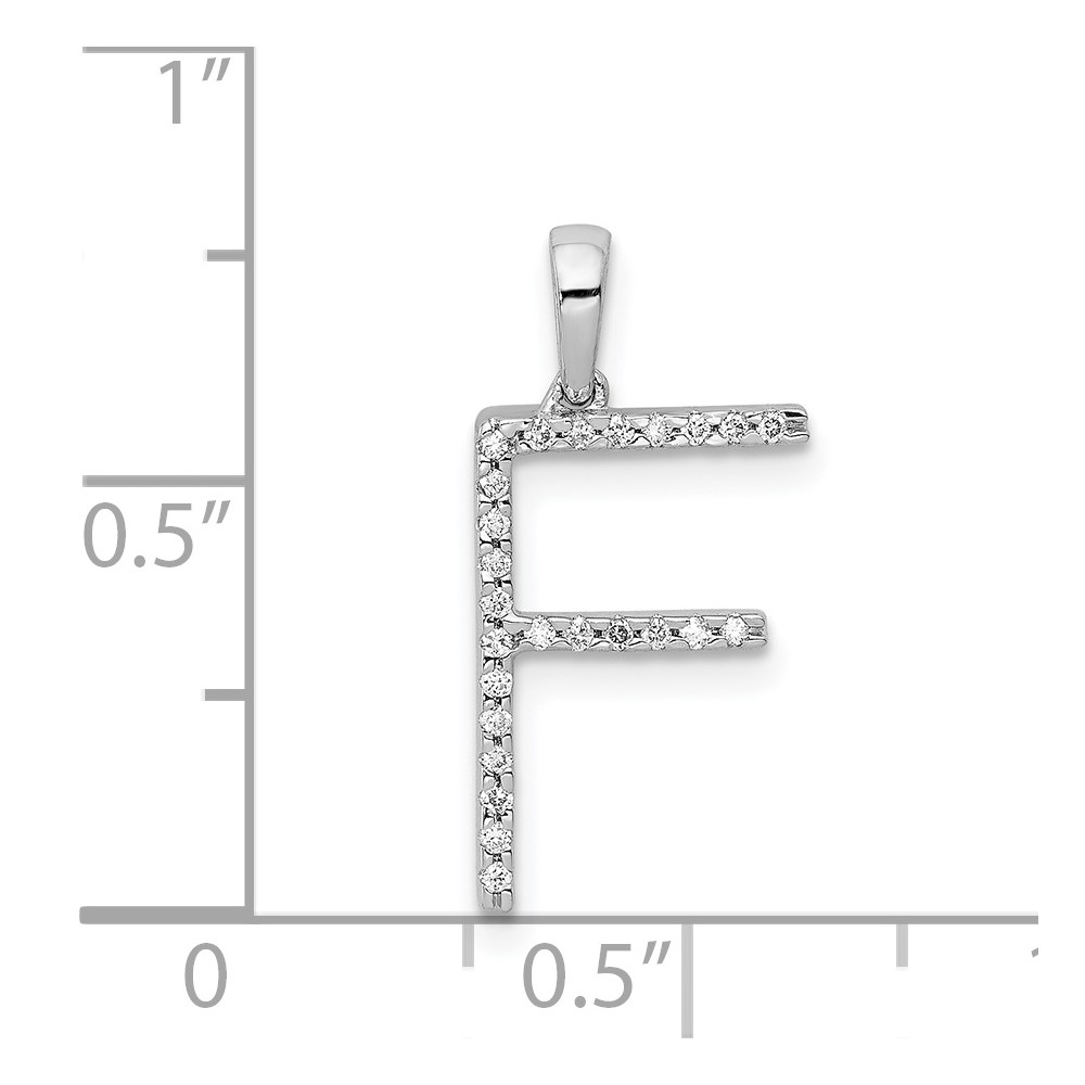 14K White Gold Diamond Letter F Initial Pendant (PM5222F-013-WA)