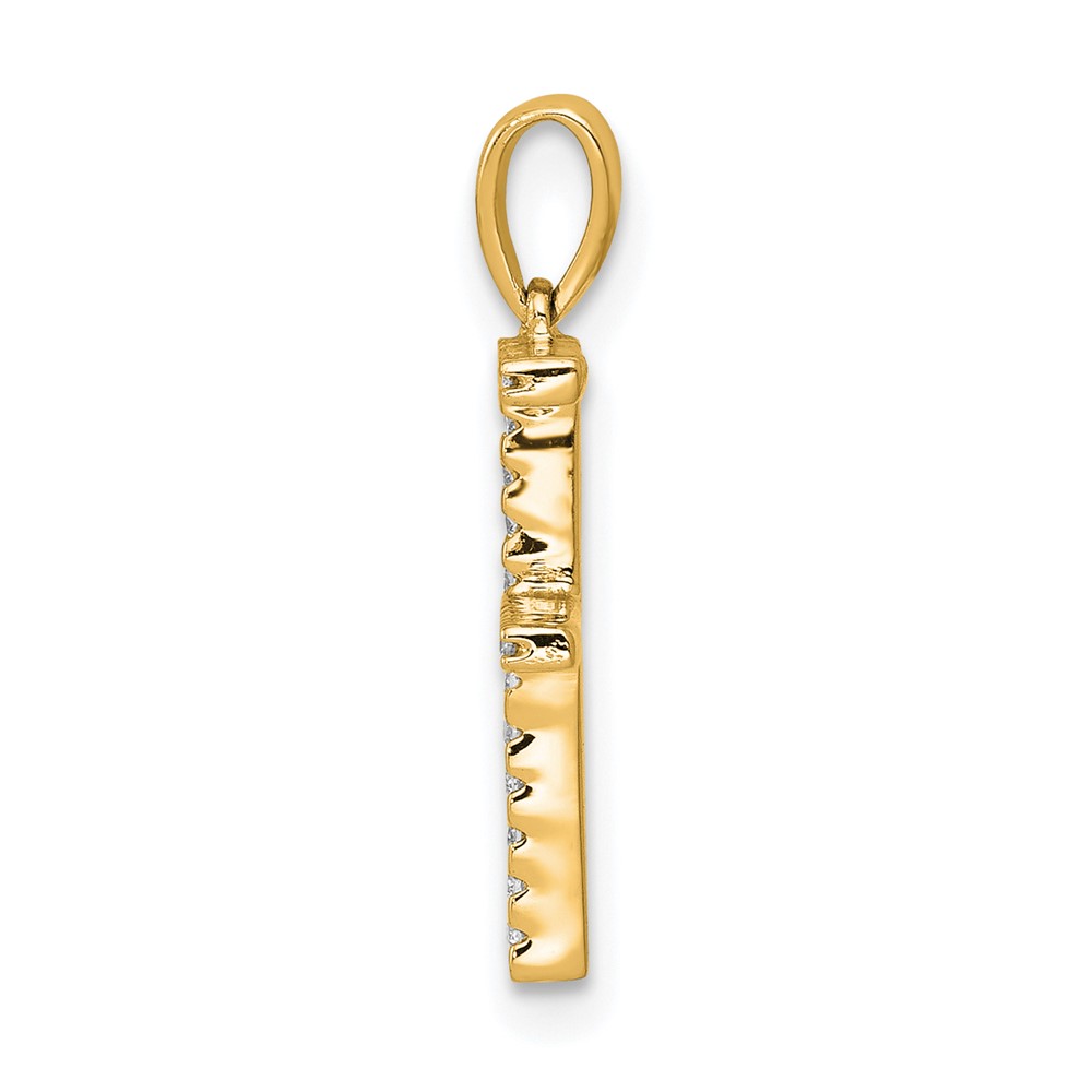 14K Diamond Letter F Initial Pendant (PM5222F-013-YA)