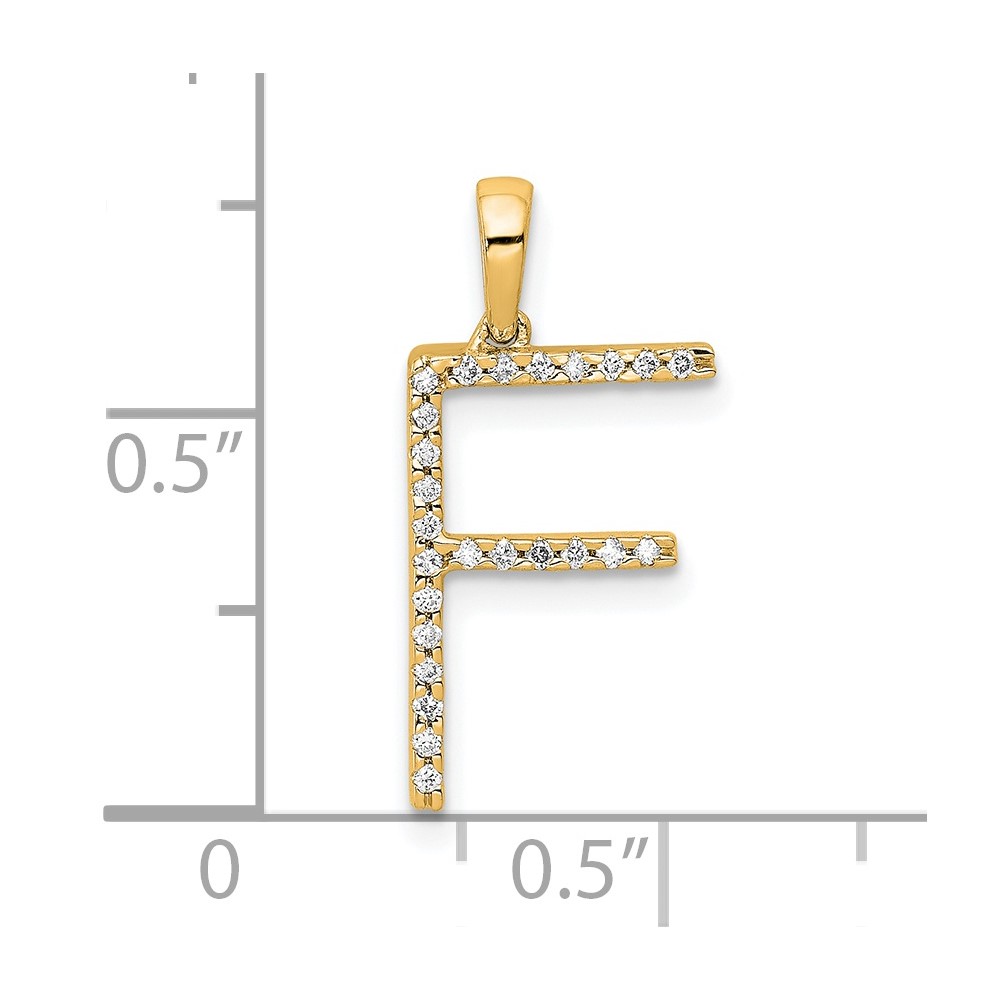14K Diamond Letter F Initial Pendant (PM5222F-013-YA)
