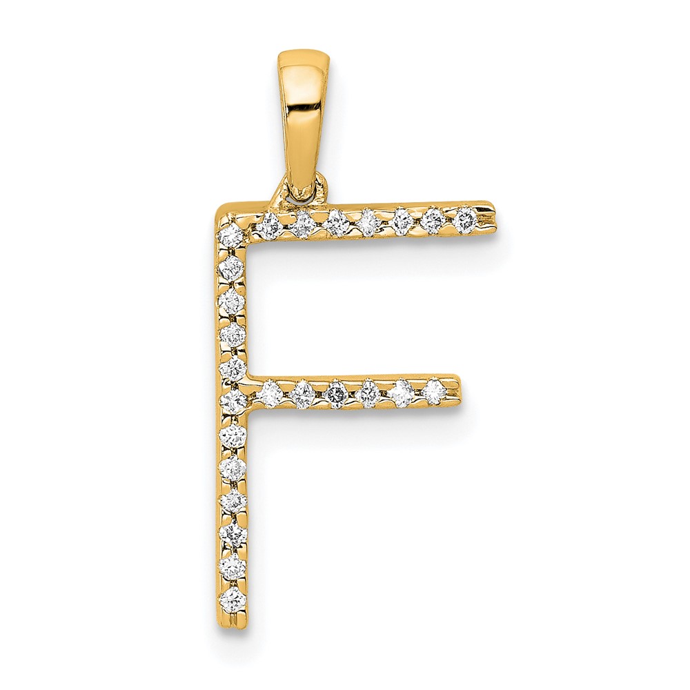 14K Diamond Letter F Initial Pendant (PM5222F-013-YA)