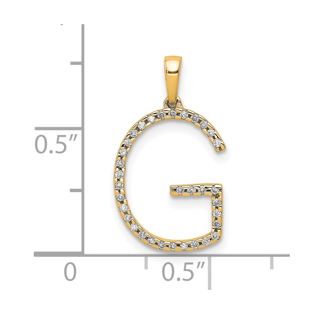 14K Diamond Letter G Initial Pendant (PM5222G-010-YA)