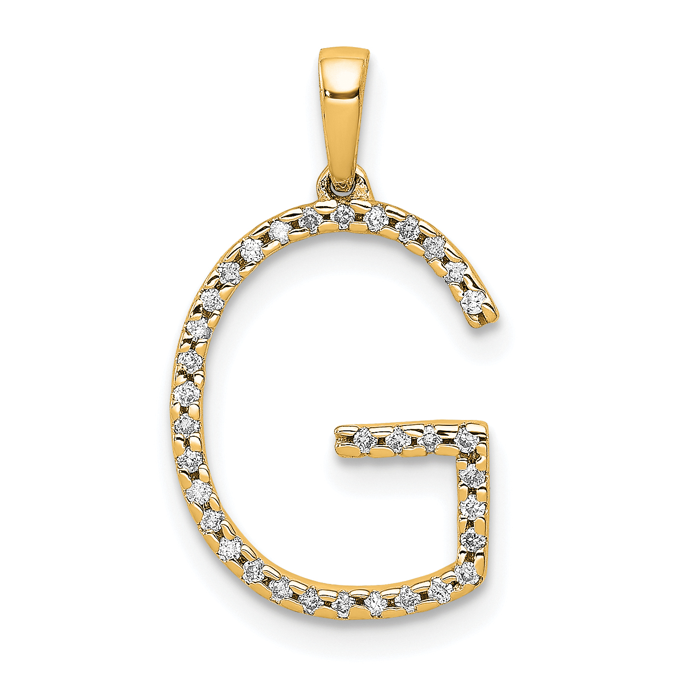 14K Diamond Letter G Initial Pendant (PM5222G-010-YA)