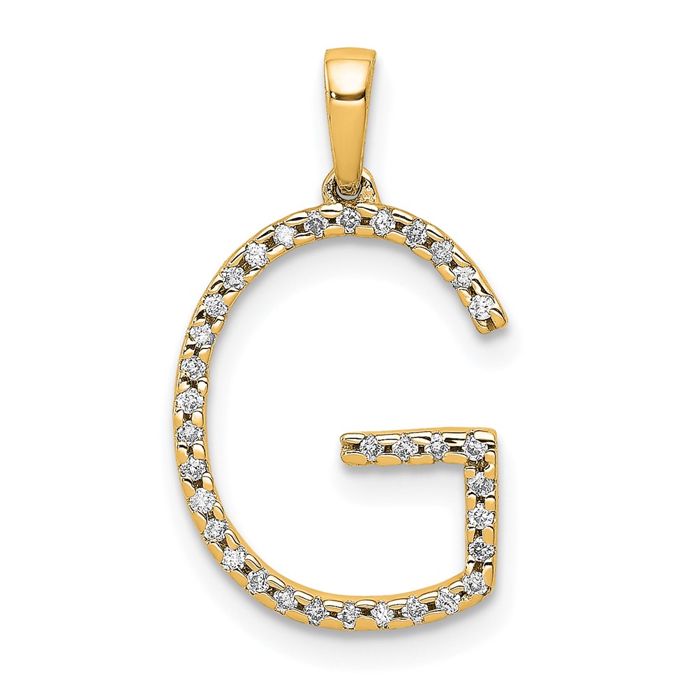 14K Diamond Letter G Initial Pendant (PM5222G-010-YA)