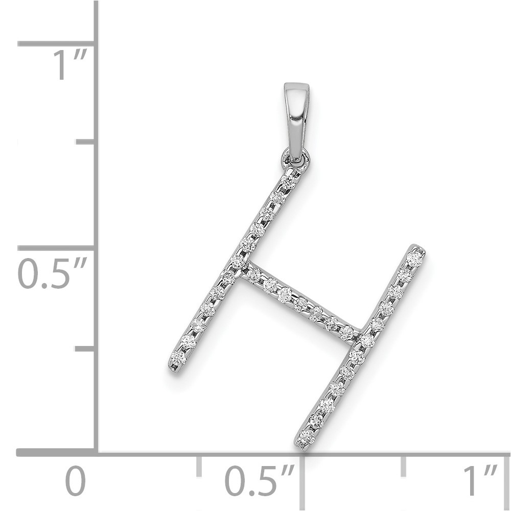 14K White Gold Diamond Letter H Initial Pendant (PM5222H-010-WA)