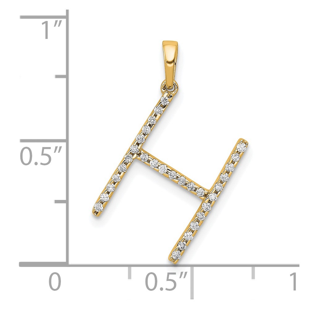 14K Diamond Letter H Initial Pendant (PM5222H-010-YA)