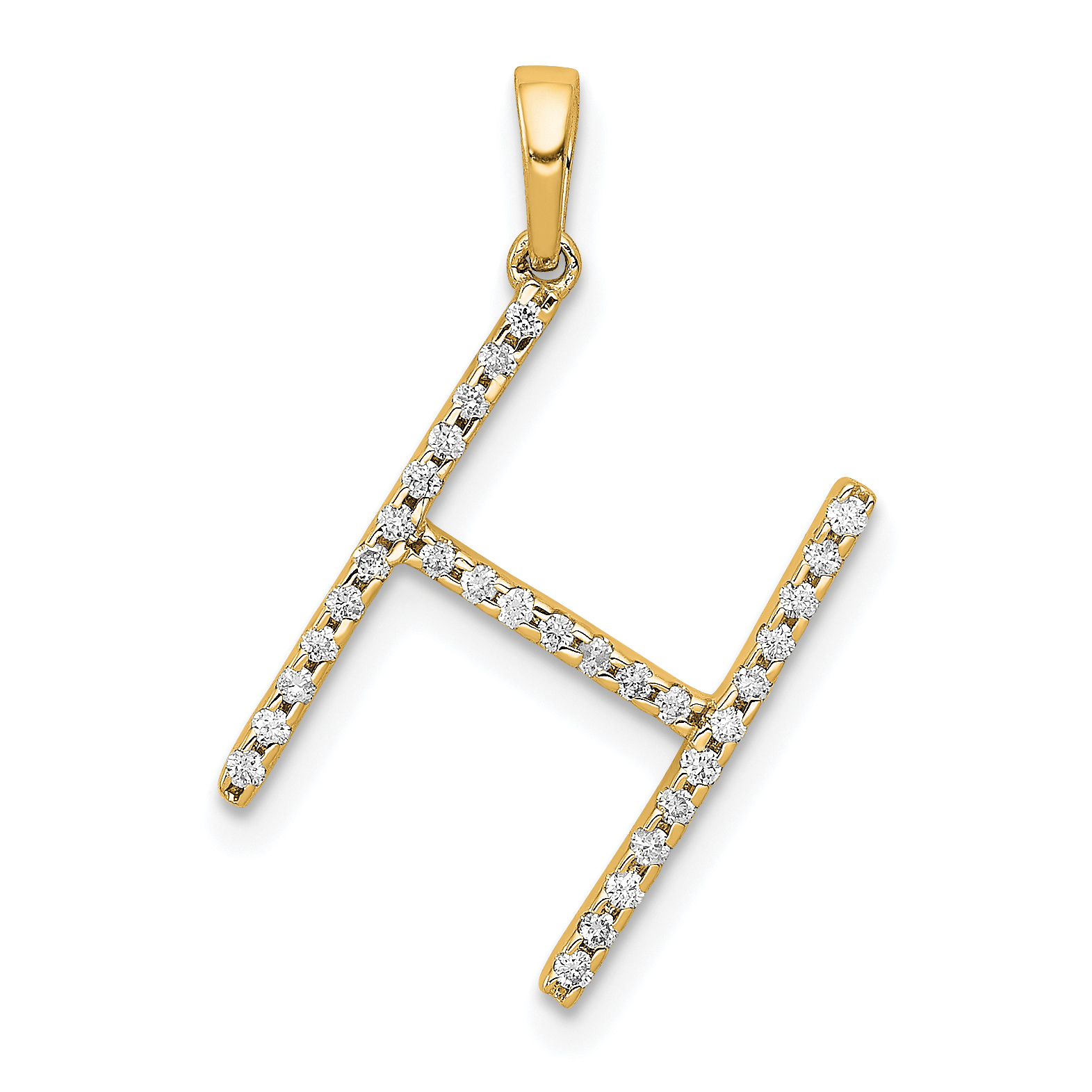 14K Diamond Letter H Initial Pendant (PM5222H-010-YA)