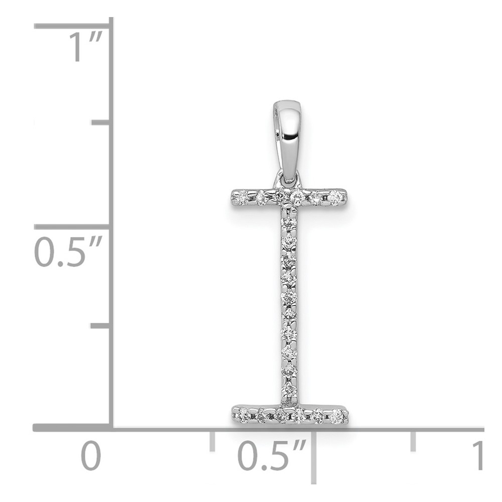 14K White Gold Diamond Letter I Initial Pendant (PM5222I-010-WA)