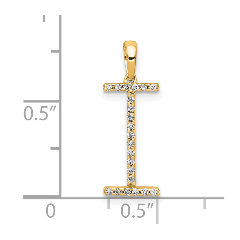 14K Diamond Letter I Initial Pendant (PM5222I-010-YA)