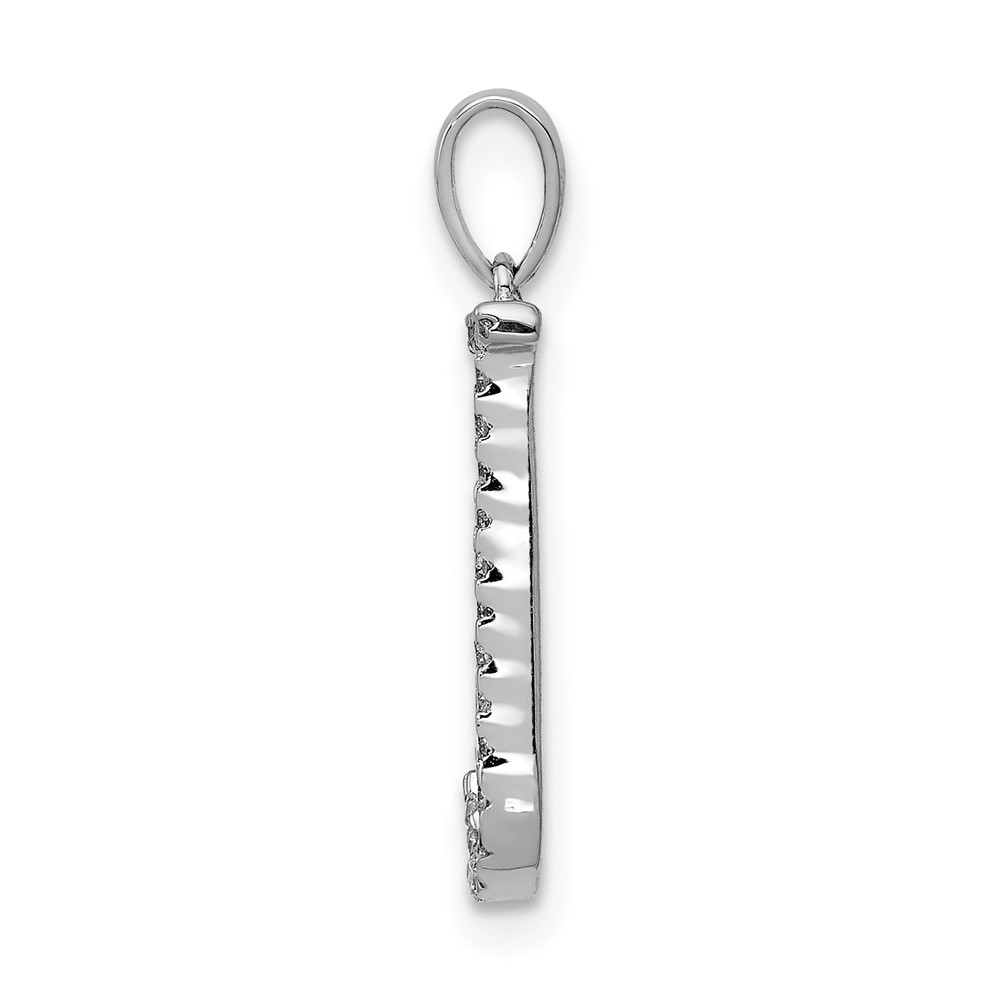 14K White Gold Diamond Letter J Initial Pendant (PM5222J-010-WA)