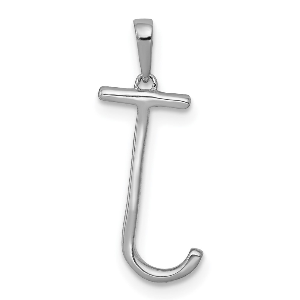 14K White Gold Diamond Letter J Initial Pendant (PM5222J-010-WA)