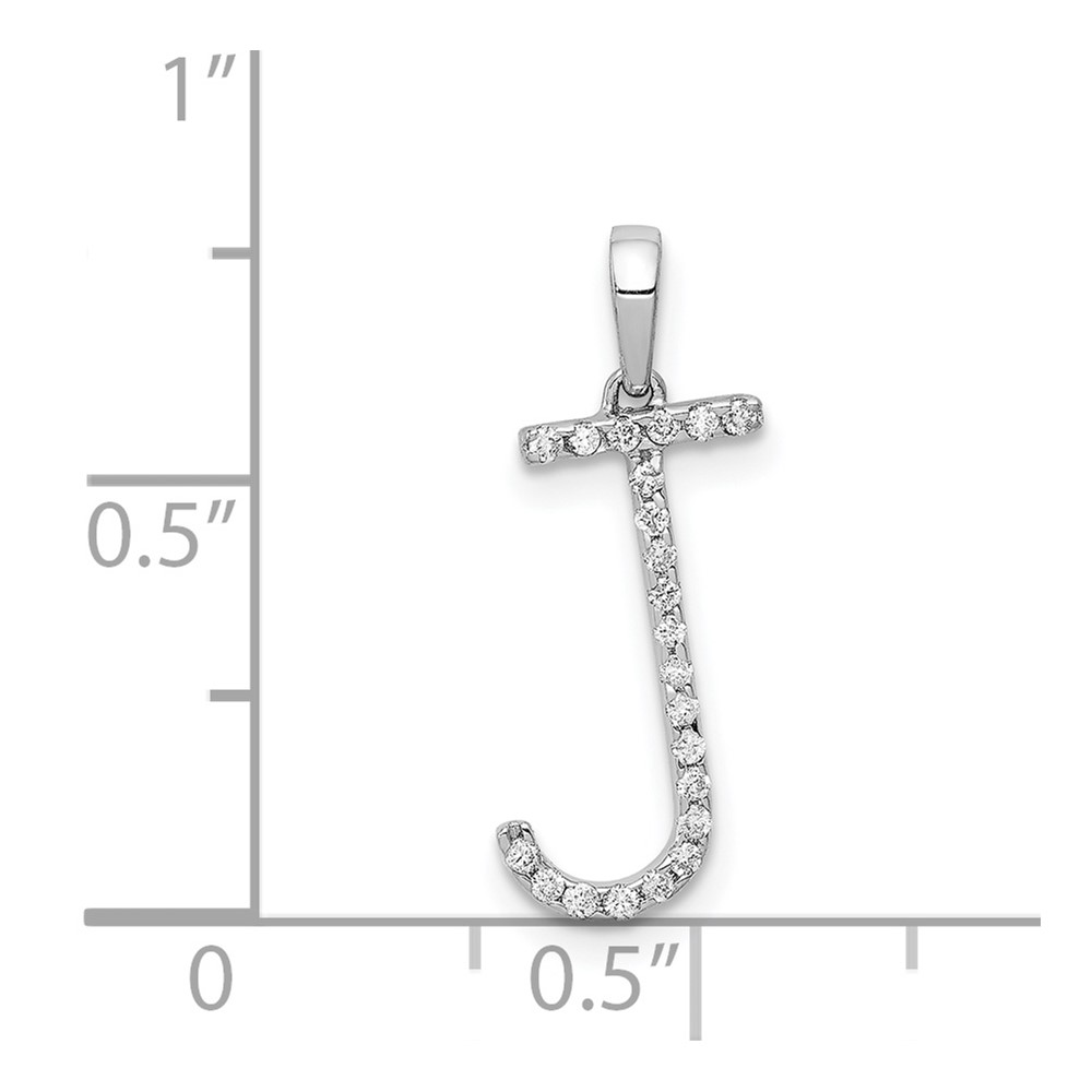 14K White Gold Diamond Letter J Initial Pendant (PM5222J-010-WA)