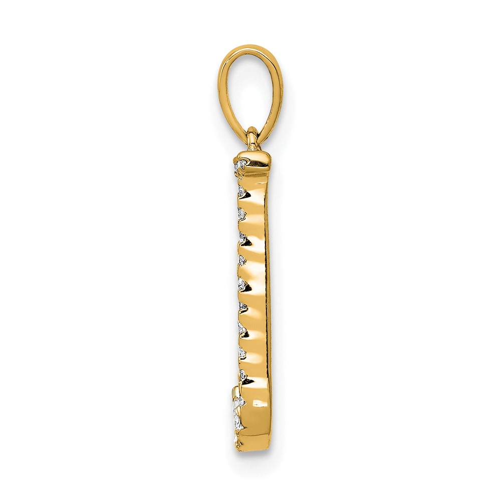 14K Diamond Letter J Initial Pendant (PM5222J-010-YA)