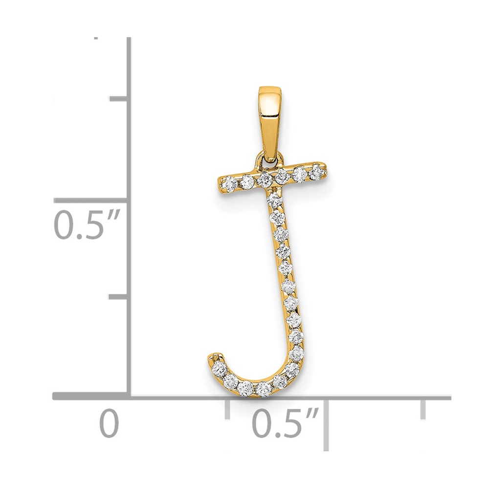 14K Diamond Letter J Initial Pendant (PM5222J-010-YA)