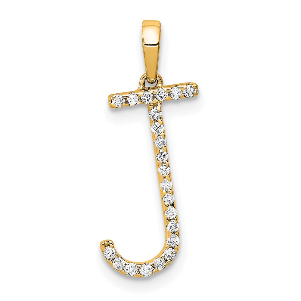 14K Diamond Letter J Initial Pendant (PM5222J-010-YA)