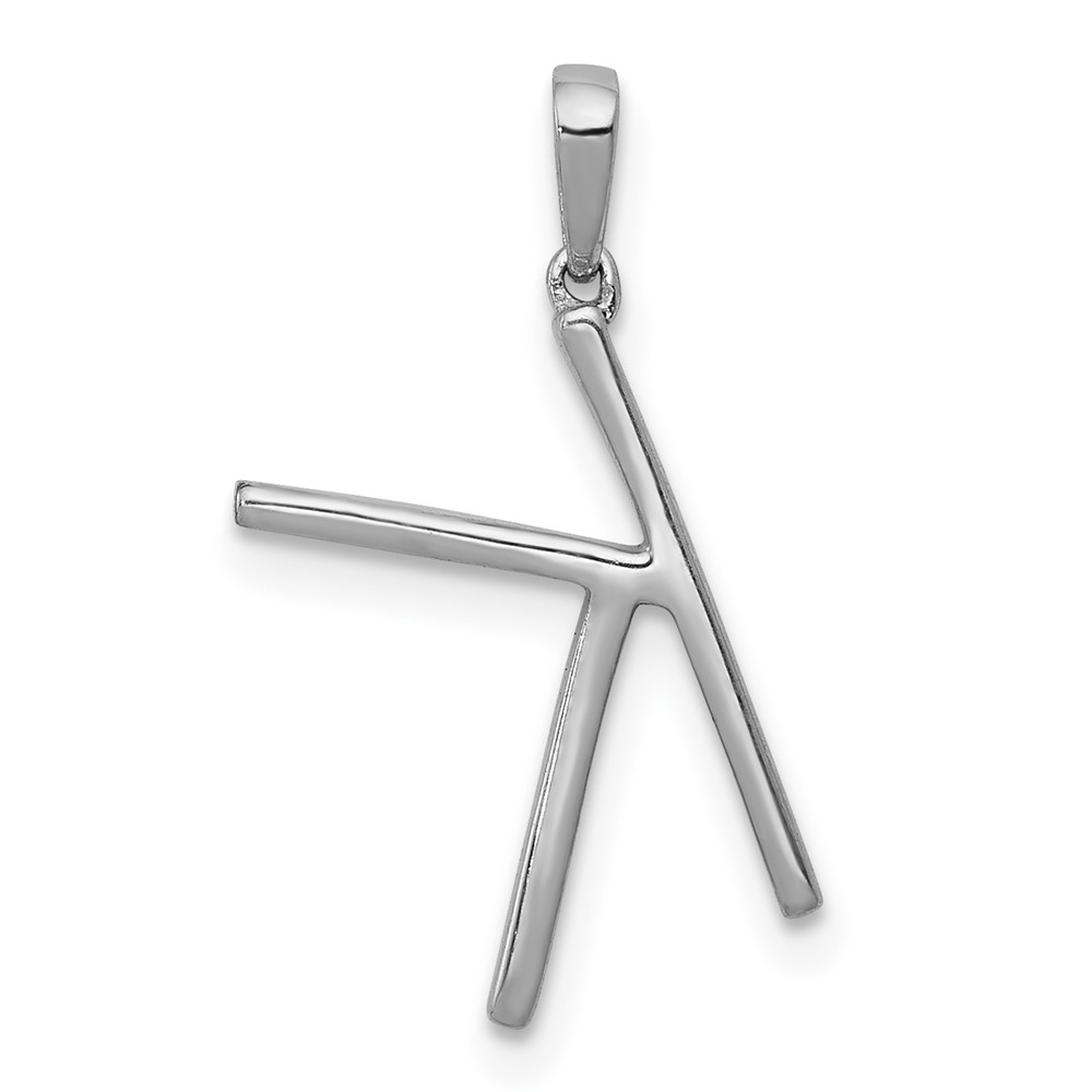 14K White Gold Diamond Letter K Initial Pendant (PM5222K-010-WA)