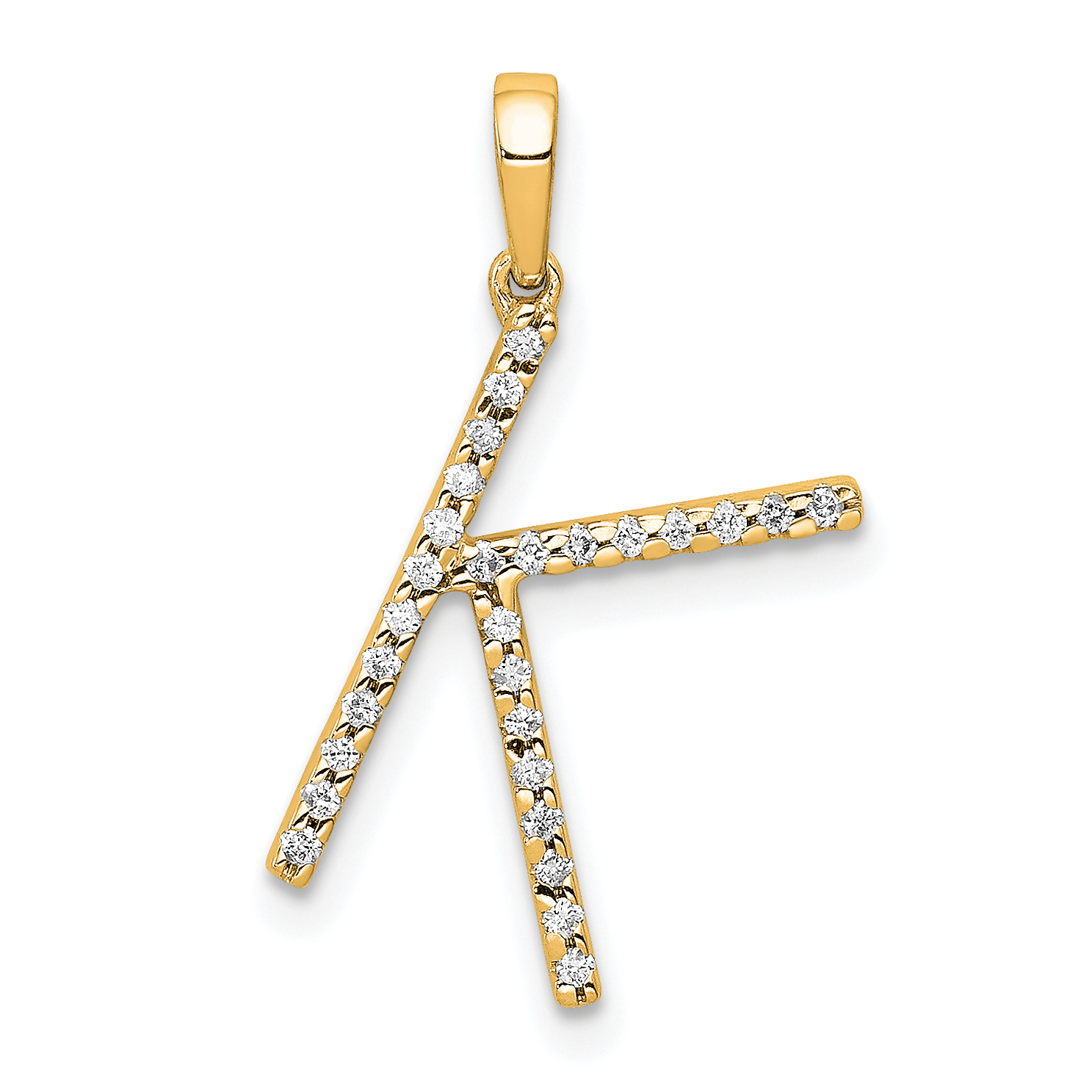 14K Diamond Letter K Initial Pendant (PM5222K-010-YA)