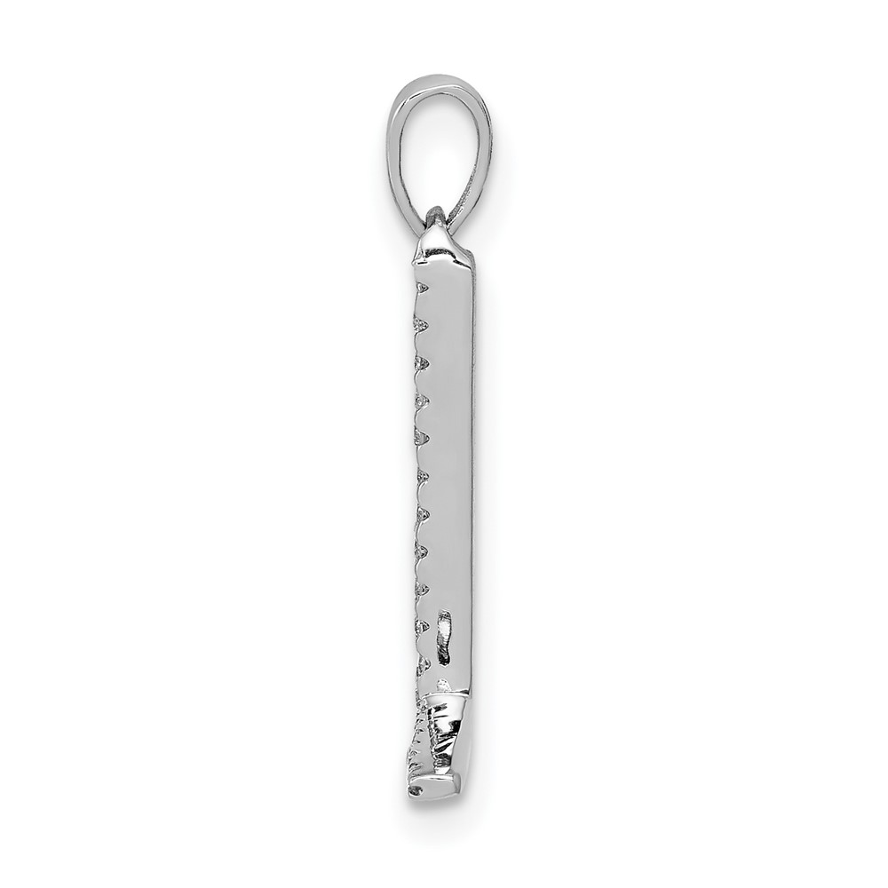 14K White Gold Diamond Letter L Initial Pendant (PM5222L-006-WA)