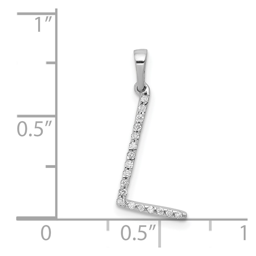 14K White Gold Diamond Letter L Initial Pendant (PM5222L-006-WA)