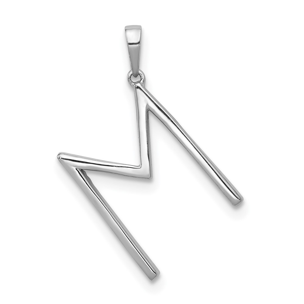 14K White Gold Diamond Letter M Initial Pendant (PM5222M-010-WA)