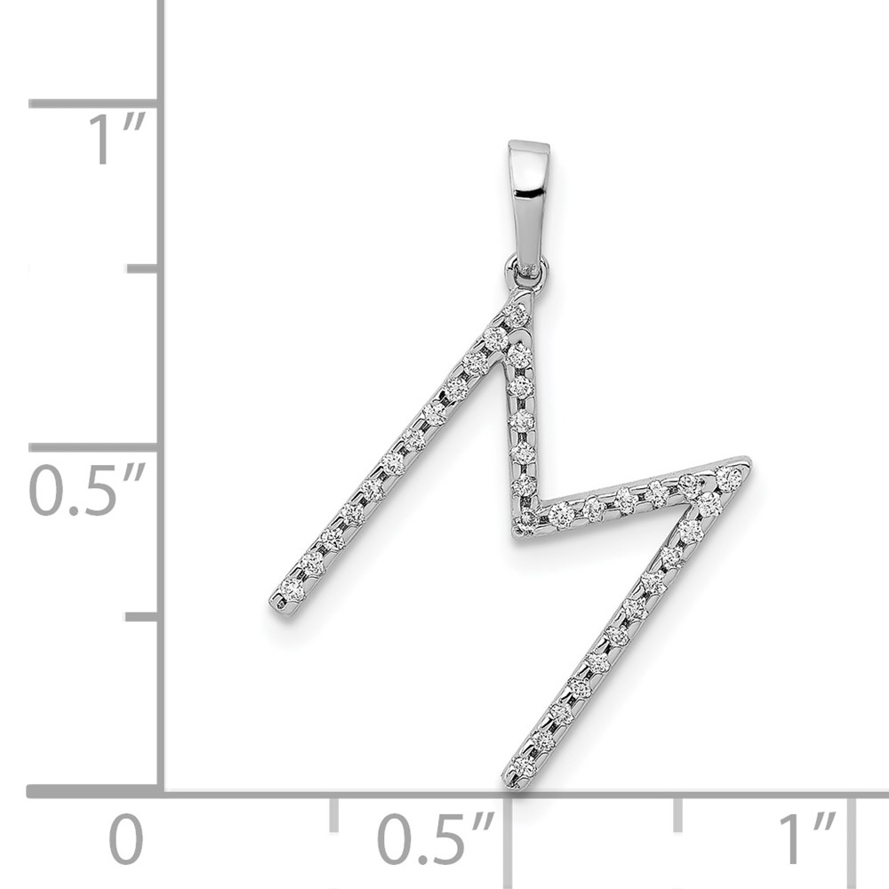14K White Gold Diamond Letter M Initial Pendant (PM5222M-010-WA)
