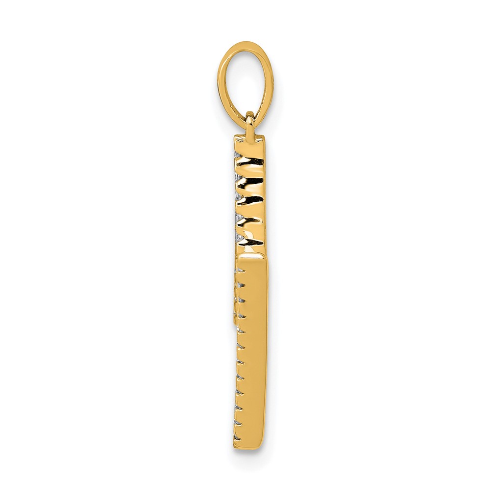 14K Diamond Letter M Initial Pendant (PM5222M-010-YA)