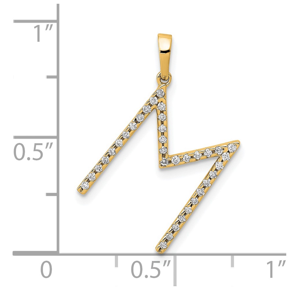 14K Diamond Letter M Initial Pendant (PM5222M-010-YA)